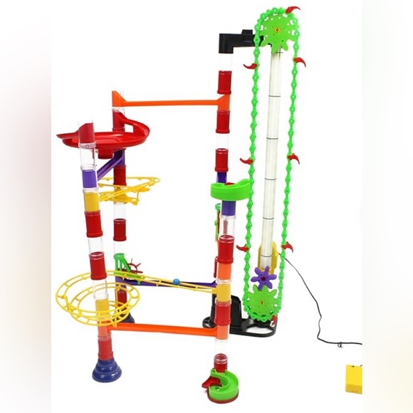 346. Kids Quercetti Marble Run with Motorized Elevator, 177 Pieces - Picture 4 of 16